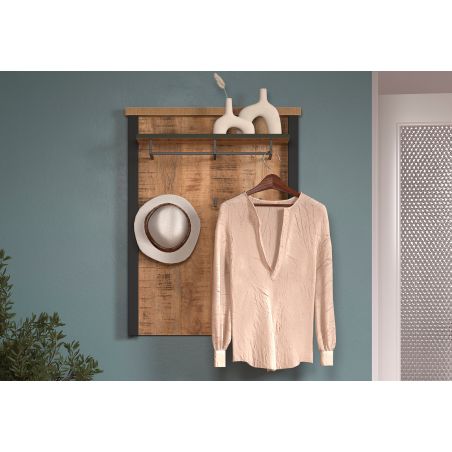 Portemanteau muralMABEL en décor bois de manguier