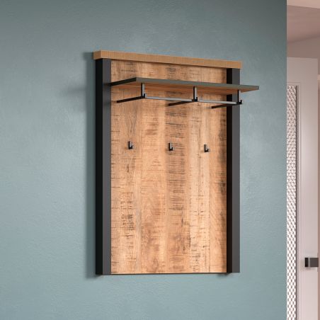 Portemanteau muralMABEL en décor bois de manguier