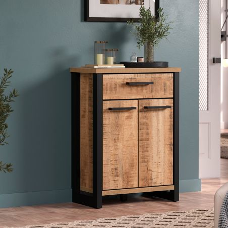 Armoire à chaussures MABEL avec 2 portes et 1 tiroir