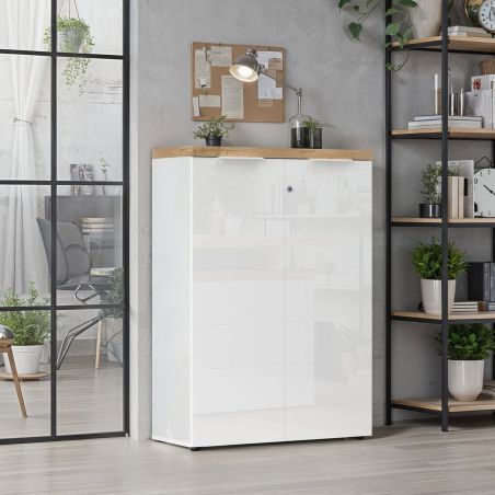 Armoire de bureau 2 portes AURELIA hauteur 115 cm