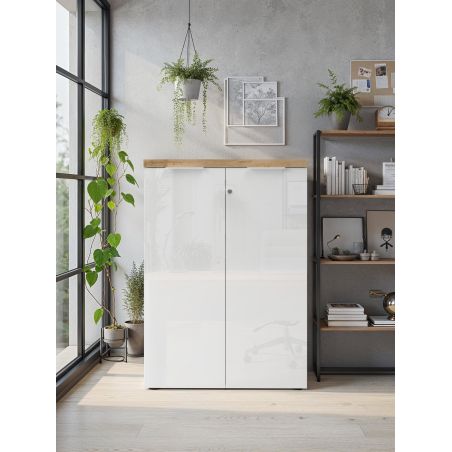 Armoire de bureau 2 portes AURELIA hauteur 115 cm
