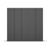 Armoire 5 portes 226 cm OBERON en décor gris métal avec accessoires intérieurs inclus