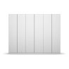 Armoire 6 portes 271 cm OBERON en décor blanc mat avec accessoires intérieurs inclus