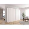 Armoire 6 portes 271 cm OBERON en décor blanc mat avec accessoires intérieurs inclus