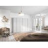 Armoire 6 portes 271 cm OBERON en décor blanc mat avec accessoires intérieurs inclus
