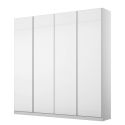 4 portes 181 cm OBERON en décor verre blanc brillant avec accessoires intérieurs inclus