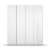 4 portes 181 cm OBERON en décor verre blanc brillant avec accessoires intérieurs inclus