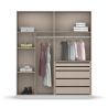 4 portes 181 cm OBERON en décor verre blanc brillant avec accessoires intérieurs inclus