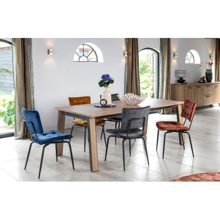 Manou, chaise - off black - tissu Karese - Henders and Hazel