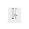 Armoire 181 cm BLISS avec 2 portes pleines, 2 portes miroirs et 1 tiroir en décor blanc mat