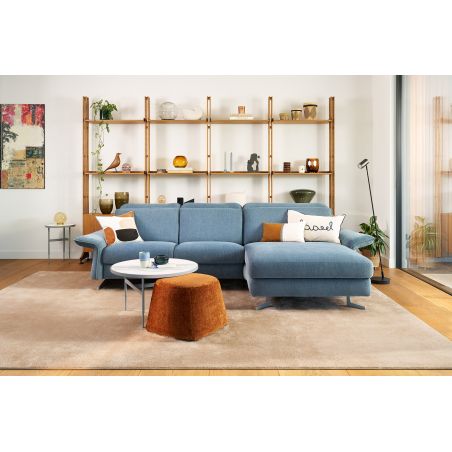 Canapé d'angle 310 cm ADORA avec chaise longue électrique en tissu escana de ROM1961
