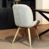 Chaise MILIE en tissu avec pieds bois massif naturel - 3 coloris possibles