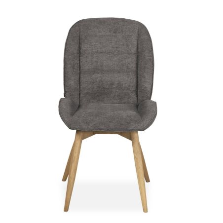 Chaise MILIE en tissu avec pieds bois massif naturel - 3 coloris possibles