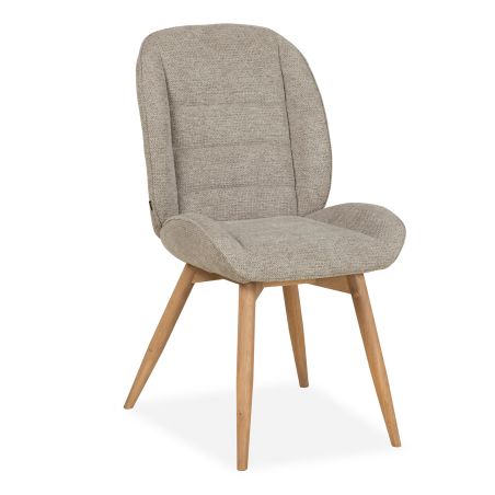 Chaise MILIE en tissu avec pieds bois massif naturel - 3 coloris possibles