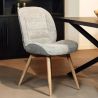 Chaise MILIE en tissu avec pieds bois massif naturel - 3 coloris possibles