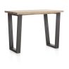 Metalox, table de bar 130 x 90 cm (hauteur: 92 cm) - bords effet tronc d'arbre - pieds V en métal - Henders and Hazel