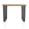 Metalox, table de bar 130 x 90 cm (hauteur: 92 cm) - bords effet tronc d'arbre - pieds V en métal - Henders and Hazel