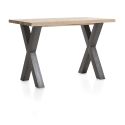 Metalox, table de bar 130 x 90 cm (hauteur: 92 cm) - plateau droit - pieds x métal - Henders and Hazel