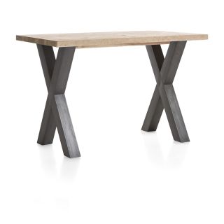 Metalox, table de bar 130 x 90 cm (hauteur: 92 cm) - plateau droit - pieds x métal - Henders and Hazel