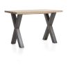 Metalox, table de bar 130 x 90 cm (hauteur: 92 cm) - plateau droit - pieds x métal - Henders and Hazel