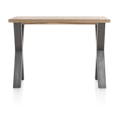 Metalox, table de bar 130 x 90 cm (hauteur: 92 cm) - plateau droit - pieds x métal - Henders and Hazel