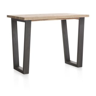 Metalox, table de bar 130 x 90 cm (hauteur: 92 cm) - plateau droit - pieds V en métal - Henders and Hazel