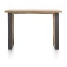 Metalox, table de bar 130 x 90 cm (hauteur: 92 cm) - plateau droit - pieds V en métal et bois - Henders and Hazel