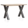 Metalox, table de bar 160 x 90 cm (hauteur: 92 cm) - bords effet tronc d'arbre - pieds X en métal - Henders and Hazel