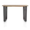 Metalox, table de bar 160 x 90 cm (hauteur: 92 cm) - bords effet tronc d'arbre - pieds V en métal - Henders and Hazel