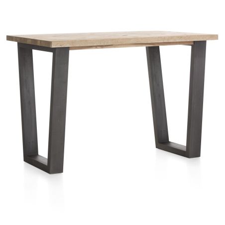 Metalox, table de bar 160 x 90 cm (hauteur: 92 cm) - plateau droit - pieds V en métal - Henders and Hazel