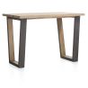 Metalox, table de bar 160 x 90 cm (hauteur: 92 cm) - plateau droit - pieds V en métal et bois - Henders and Hazel