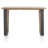 Metalox, table de bar 160 x 90 cm (hauteur: 92 cm) - plateau droit - pieds V en métal et bois - Henders and Hazel