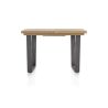 Metalox, table de bar à rallonge 140 (+ 50) x 90 cm (hauteur: 92 cm) - bords effet tronc d'arbre - pieds V en métal