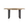 Metalox, table de bar à rallonge 140 (+ 50) x 90 cm (hauteur: 92 cm) - bords effet tronc d'arbre - pieds V en métal