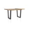 Metalox, table de bar à rallonge 140 (+ 50) x 90 cm (hauteur: 92 cm) - bords effet tronc d'arbre - pieds V en métal