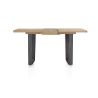 Metalox, table de bar à rallonge 140 (+ 50) x 90 cm (hauteur: 92 cm) - bords effet tronc d'arbre - pieds V en métal