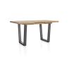 Metalox, table de bar à rallonge 140 (+ 50) x 90 cm (hauteur: 92 cm) - bords effet tronc d'arbre - pieds V en métal