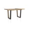 Metalox, table de bar à rallonge 140 (+ 50) x 90 cm (hauteur: 92 cm) - bords effet tronc d'arbre - pieds V en métal et bois