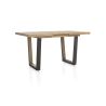 Metalox, table de bar à rallonge 140 (+ 50) x 90 cm (hauteur: 92 cm) - bords effet tronc d'arbre - pieds V en métal et bois