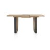 Metalox, table de bar à rallonge 140 (+ 50) x 90 cm (hauteur: 92 cm) - bords effet tronc d'arbre - pieds V en métal et bois