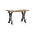 Metalox, table de bar à rallonge 140 (+ 50) x 90 cm (hauteur: 92 cm) - plateau droit - pieds X en métal