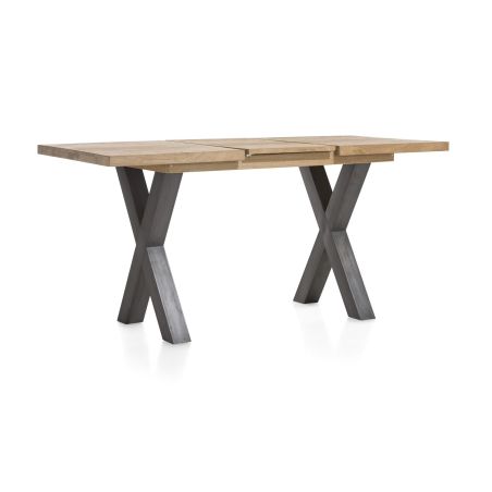 Metalox, table de bar à rallonge 140 (+ 50) x 90 cm (hauteur: 92 cm) - plateau droit - pieds X en métal