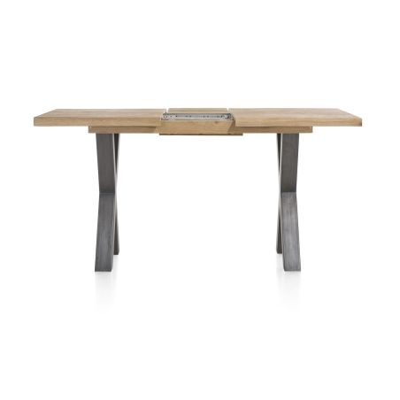 Metalox, table de bar à rallonge 140 (+ 50) x 90 cm (hauteur: 92 cm) - plateau droit - pieds X en métal