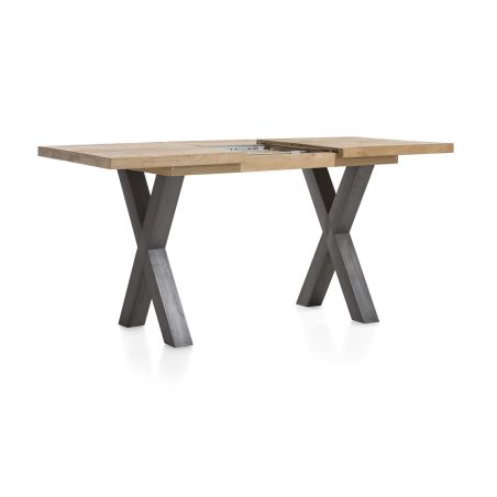 Metalox, table de bar à rallonge 140 (+ 50) x 90 cm (hauteur: 92 cm) - plateau droit - pieds X en métal