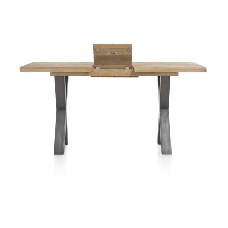 Metalox, table de bar à rallonge 140 (+ 50) x 90 cm (hauteur: 92 cm) - plateau droit - pieds X en métal