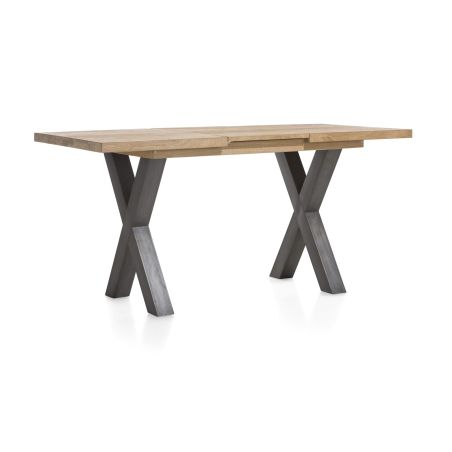 Metalox, table de bar à rallonge 140 (+ 50) x 90 cm (hauteur: 92 cm) - plateau droit - pieds X en métal