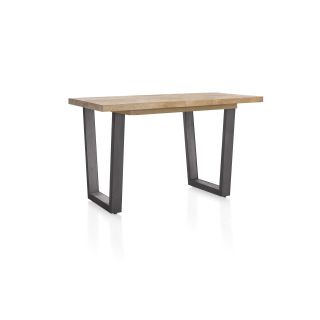 Metalox, table de bar à rallonge 140 (+ 50) x 90 cm (hauteur: 92 cm) - plateau droit - pieds V en métal