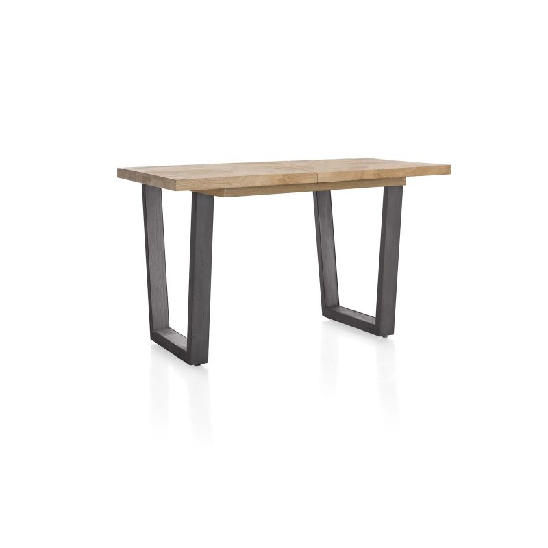 Metalox, table de bar à rallonge 140 (+ 50) x 90 cm (hauteur: 92 cm) - plateau droit - pieds V en métal