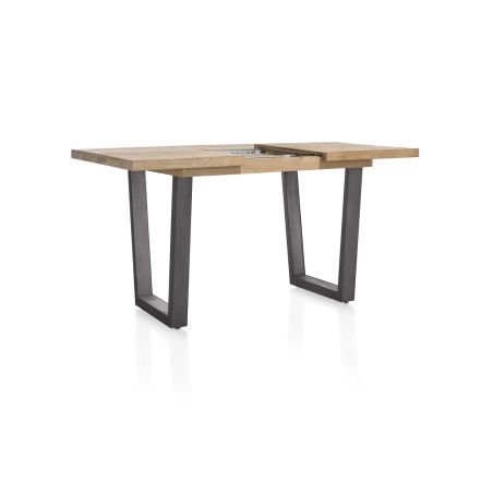 Metalox, table de bar à rallonge 140 (+ 50) x 90 cm (hauteur: 92 cm) - plateau droit - pieds V en métal