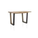 Metalox, table de bar à rallonge 140 (+ 50) x 90 cm (hauteur: 92 cm) - plateau droit - pieds V en métal et bois